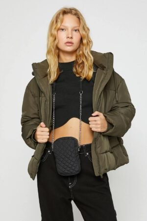 Inflatable Jacket Hooded Pocket Detailed