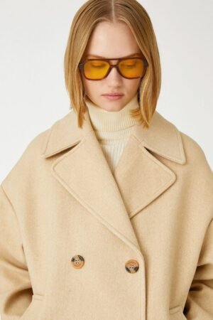 Midi Length Cachet Coat Double Breasted Buttoned