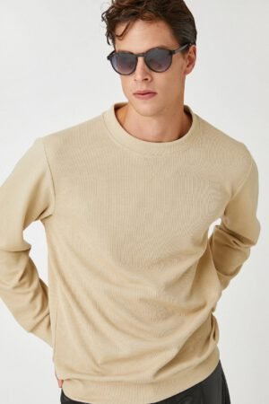 Basic Melange Sweater Knitwear Crew Neck Long Sleeve