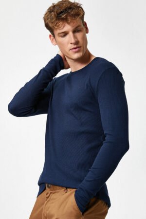 Cotton Crew Neck Long Sleeve T-Shirt